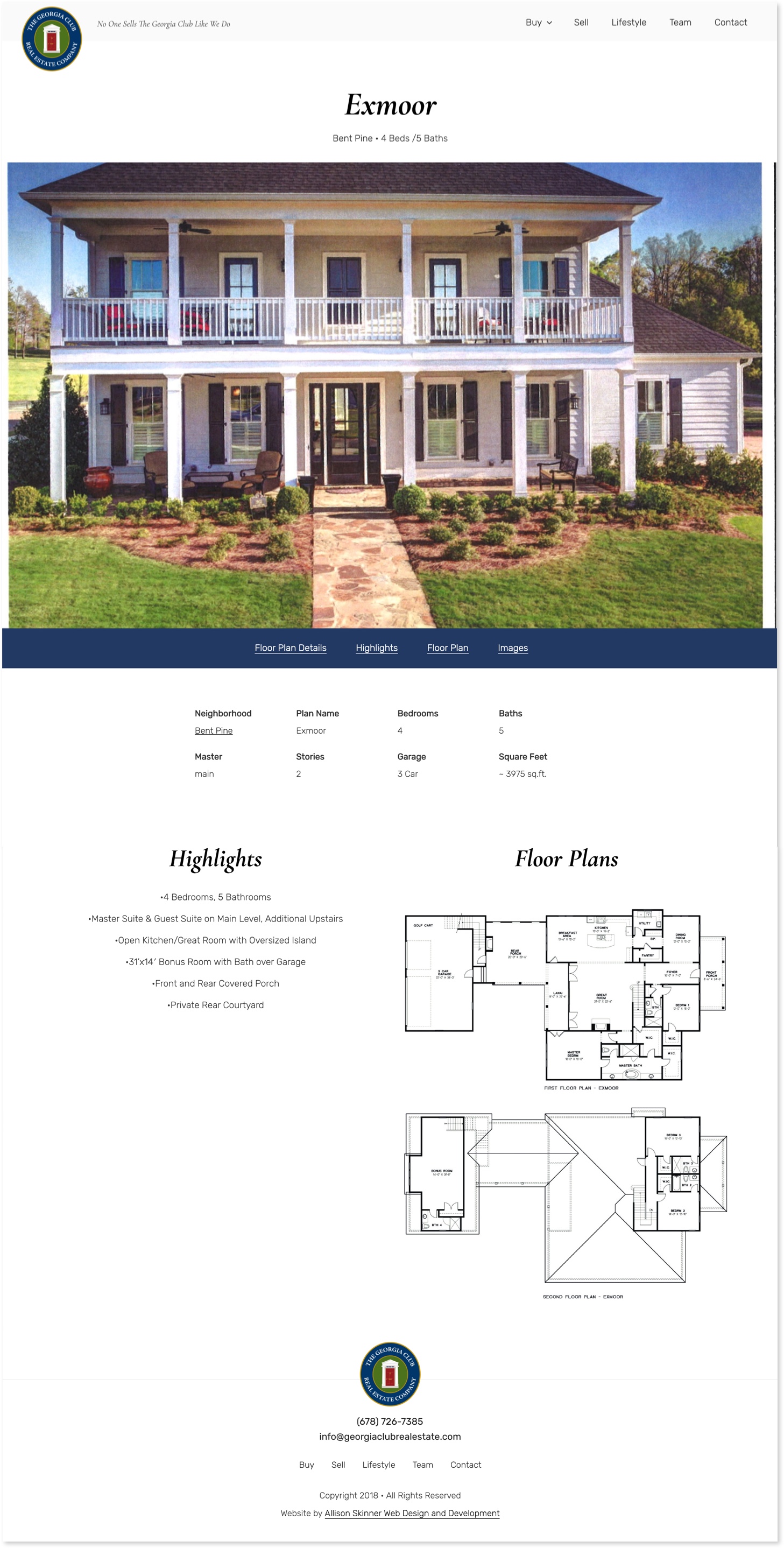 The Georgia Club Real Estate Company Floor Plans single page