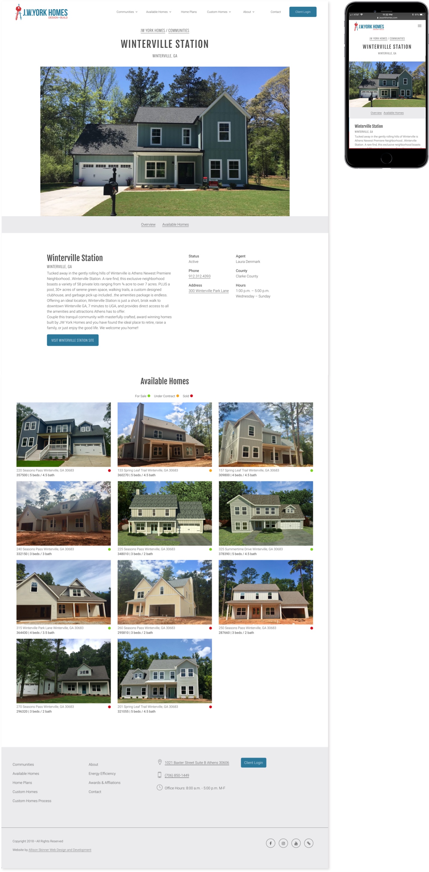 Winterville Station community at multiple viewports