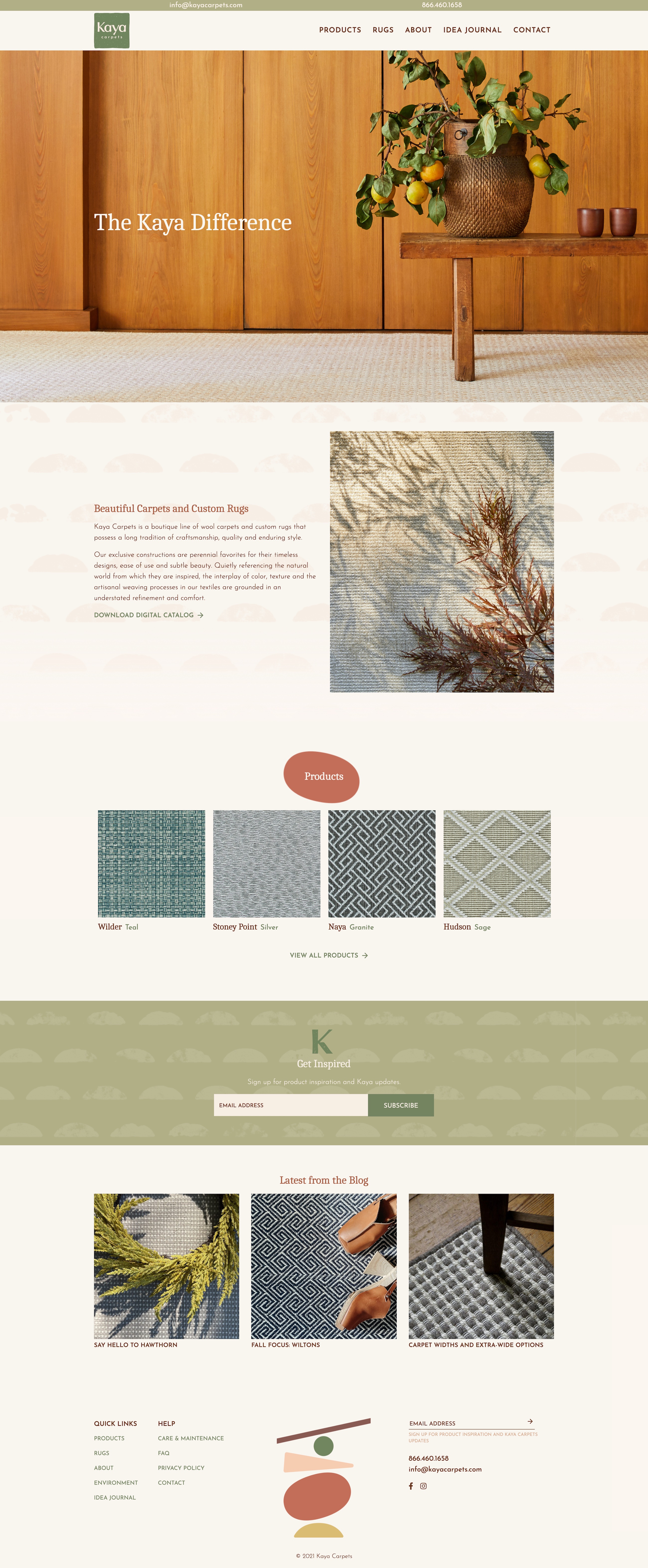 Kaya Carpets homepage