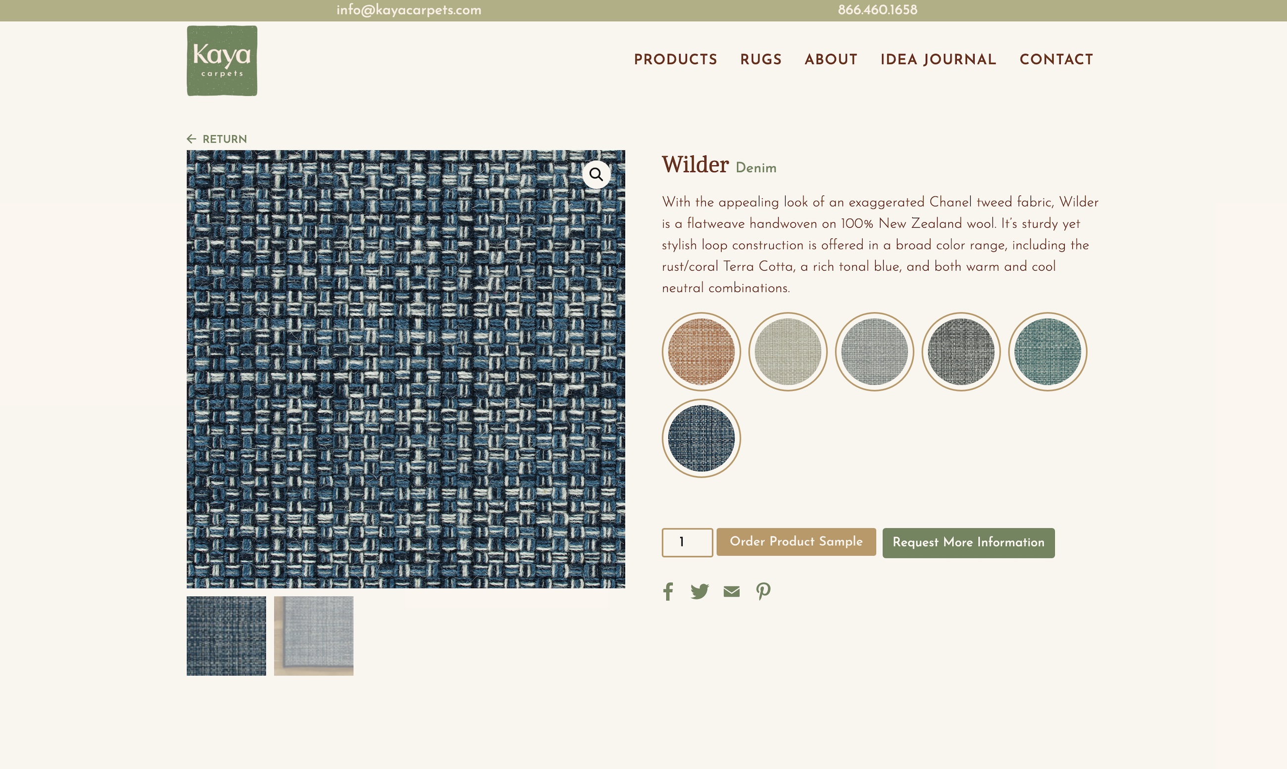 Kaya Carpets product page