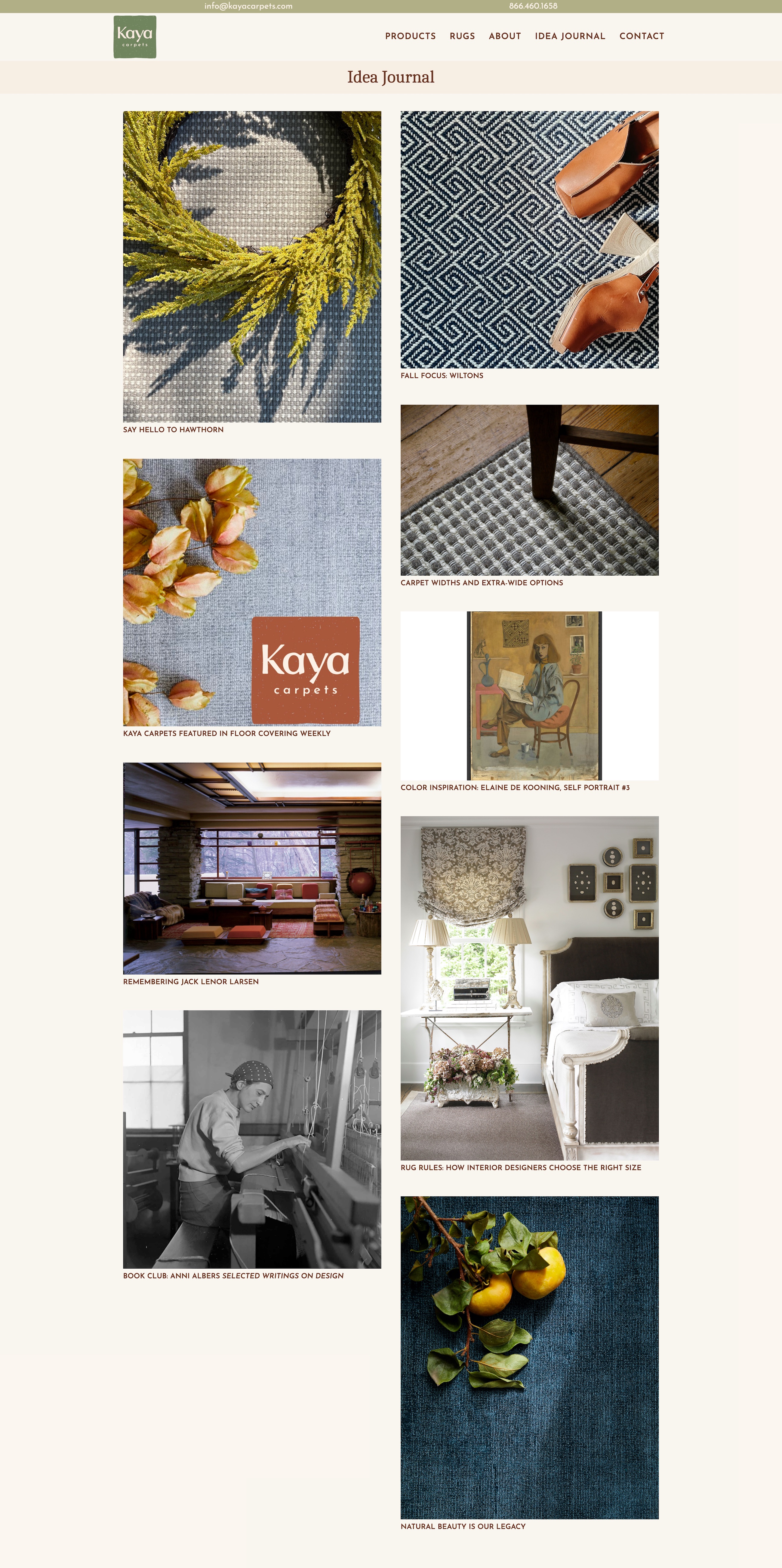 Kaya Carpets blog page