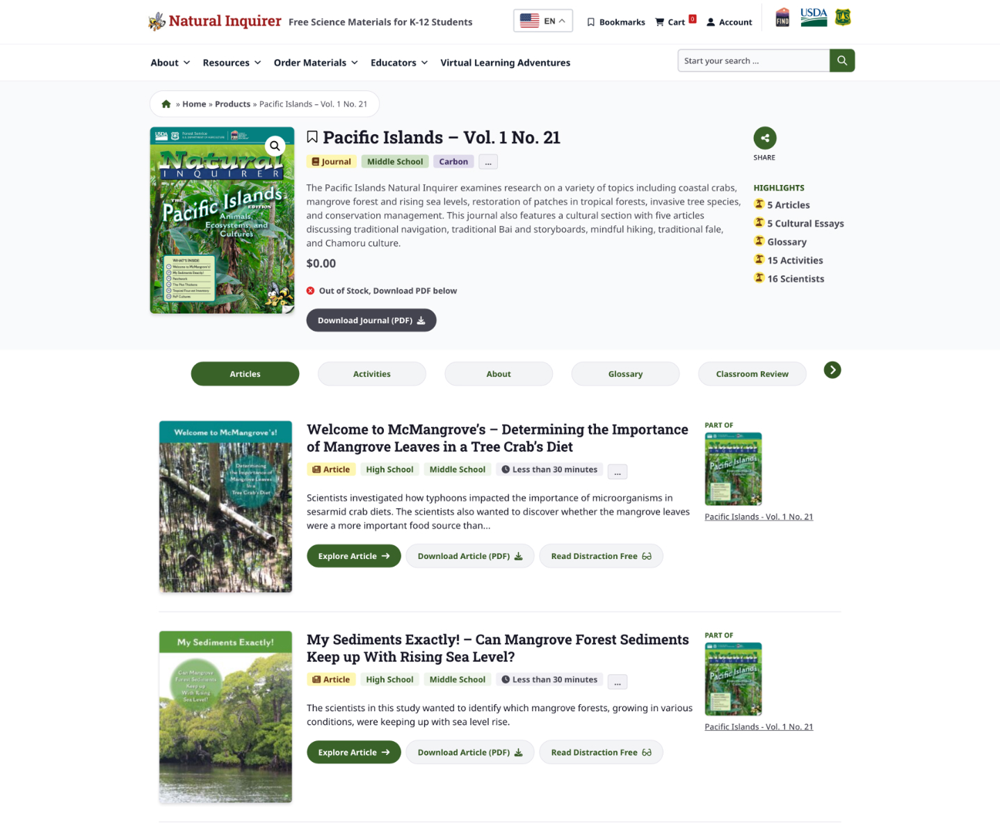 Natural Inquirer website design