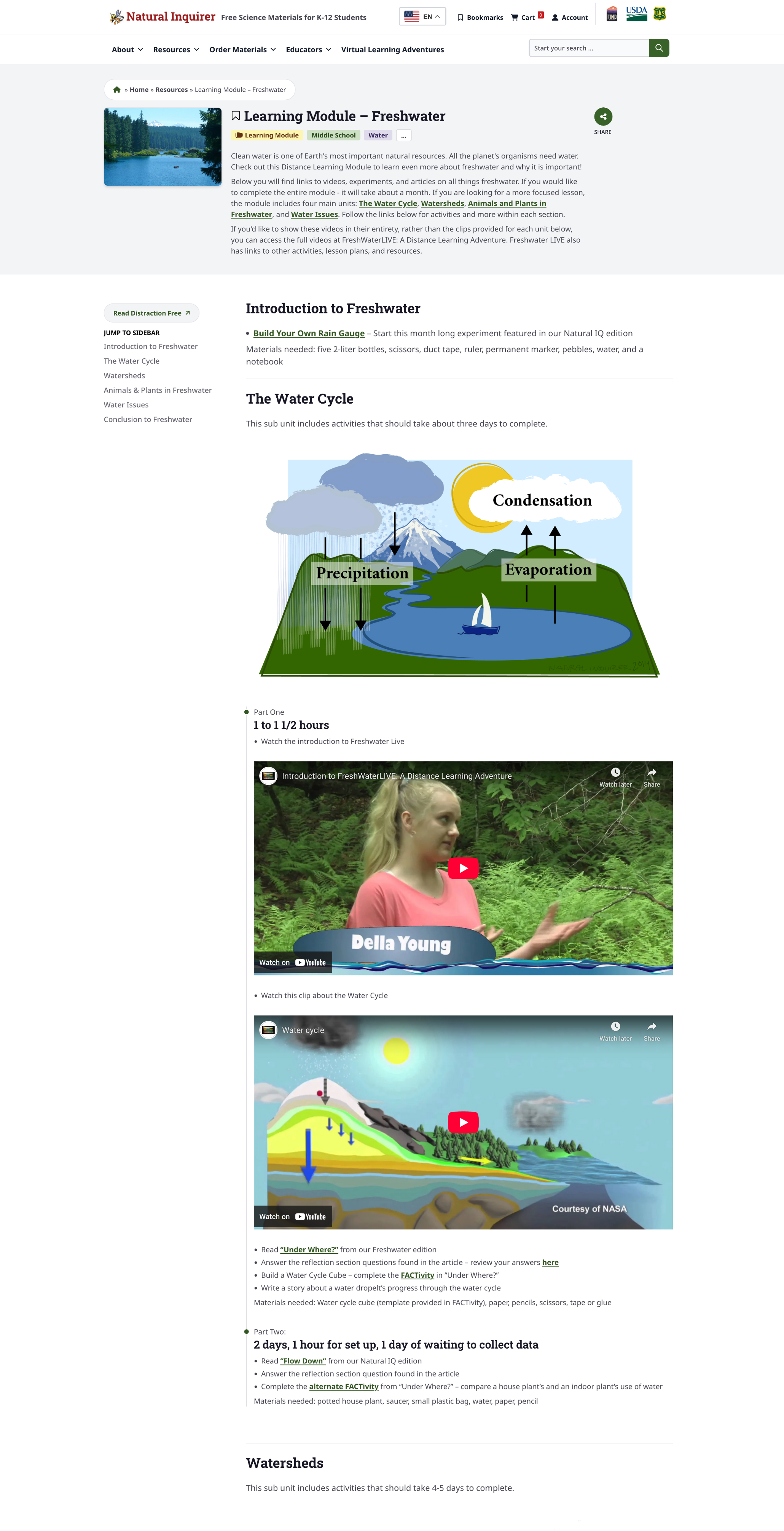 Natural Inquirer website design