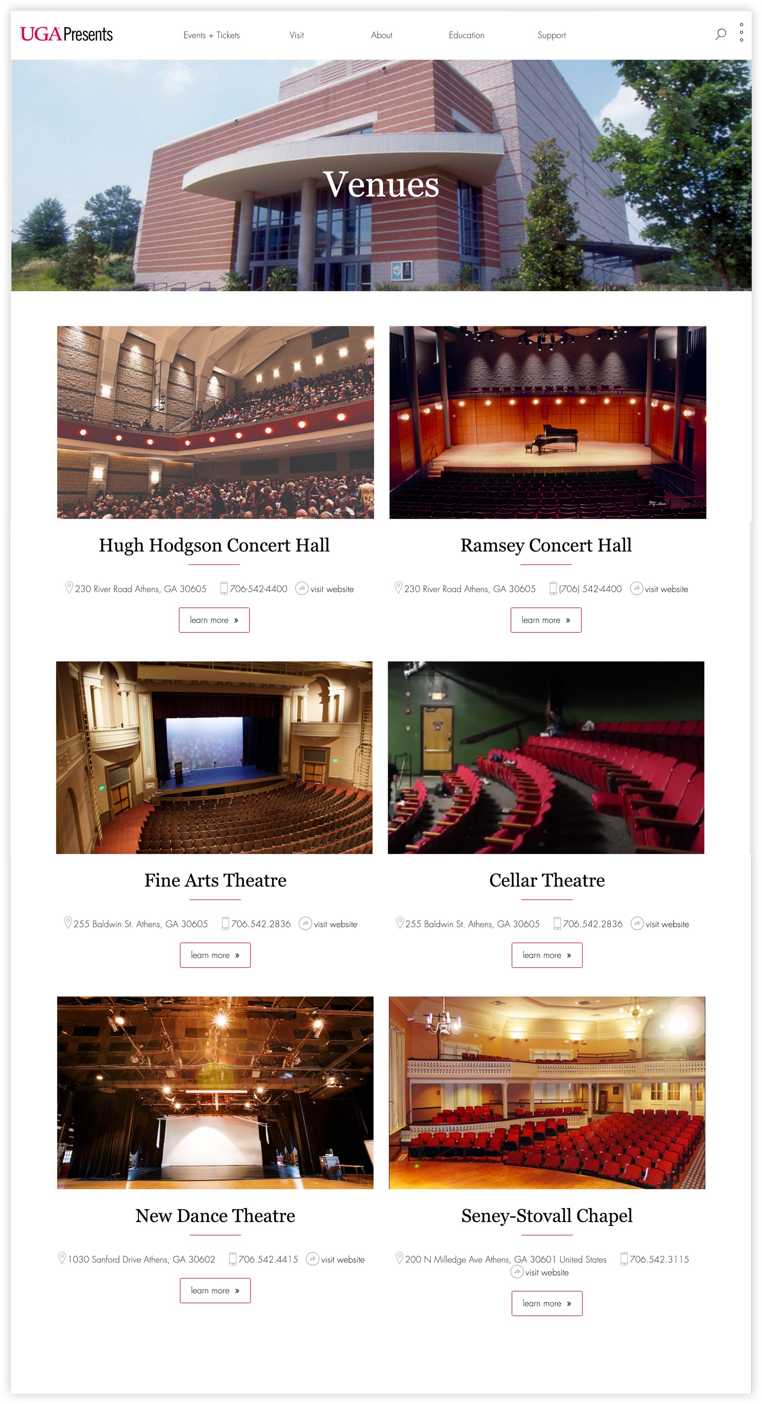 UGA Performing Arts Center venues
