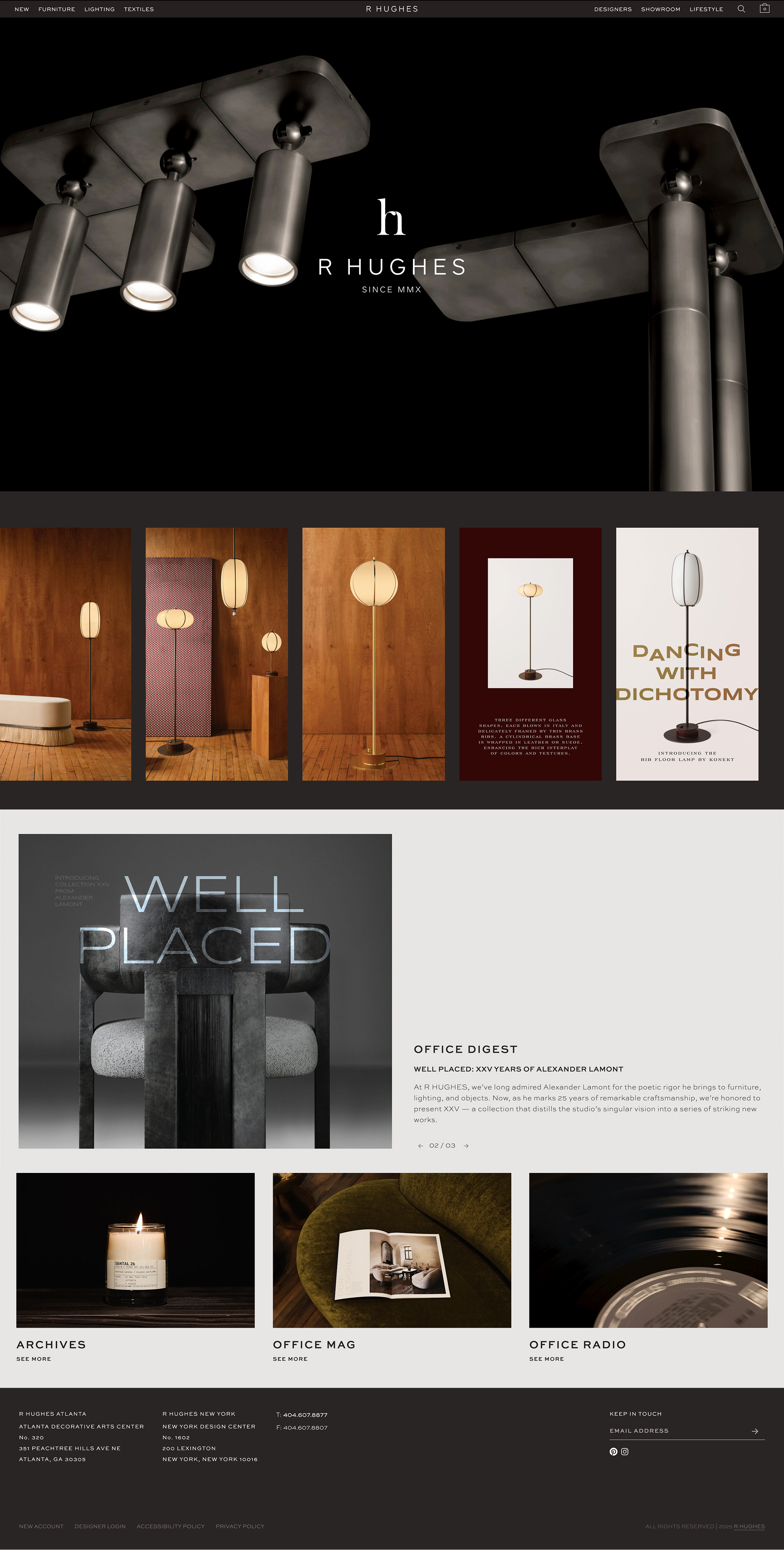 R HUGHES homepage website design