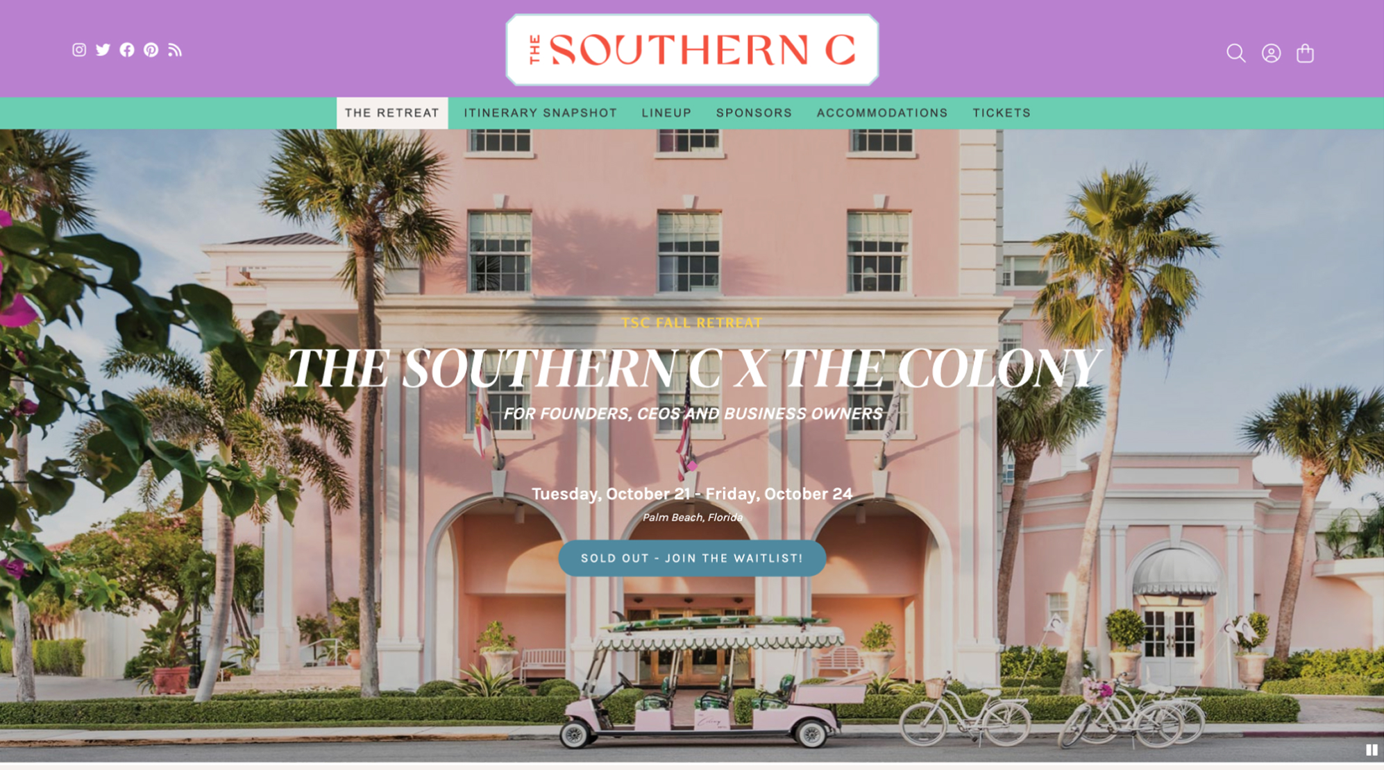 The Southern C website design