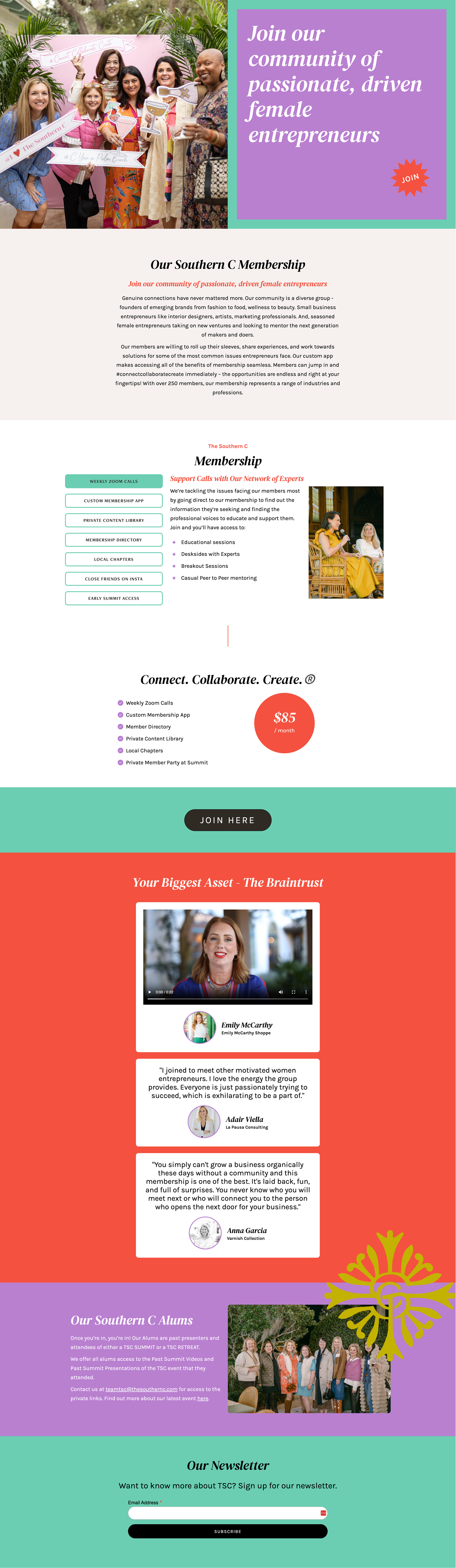 The Southern C website design