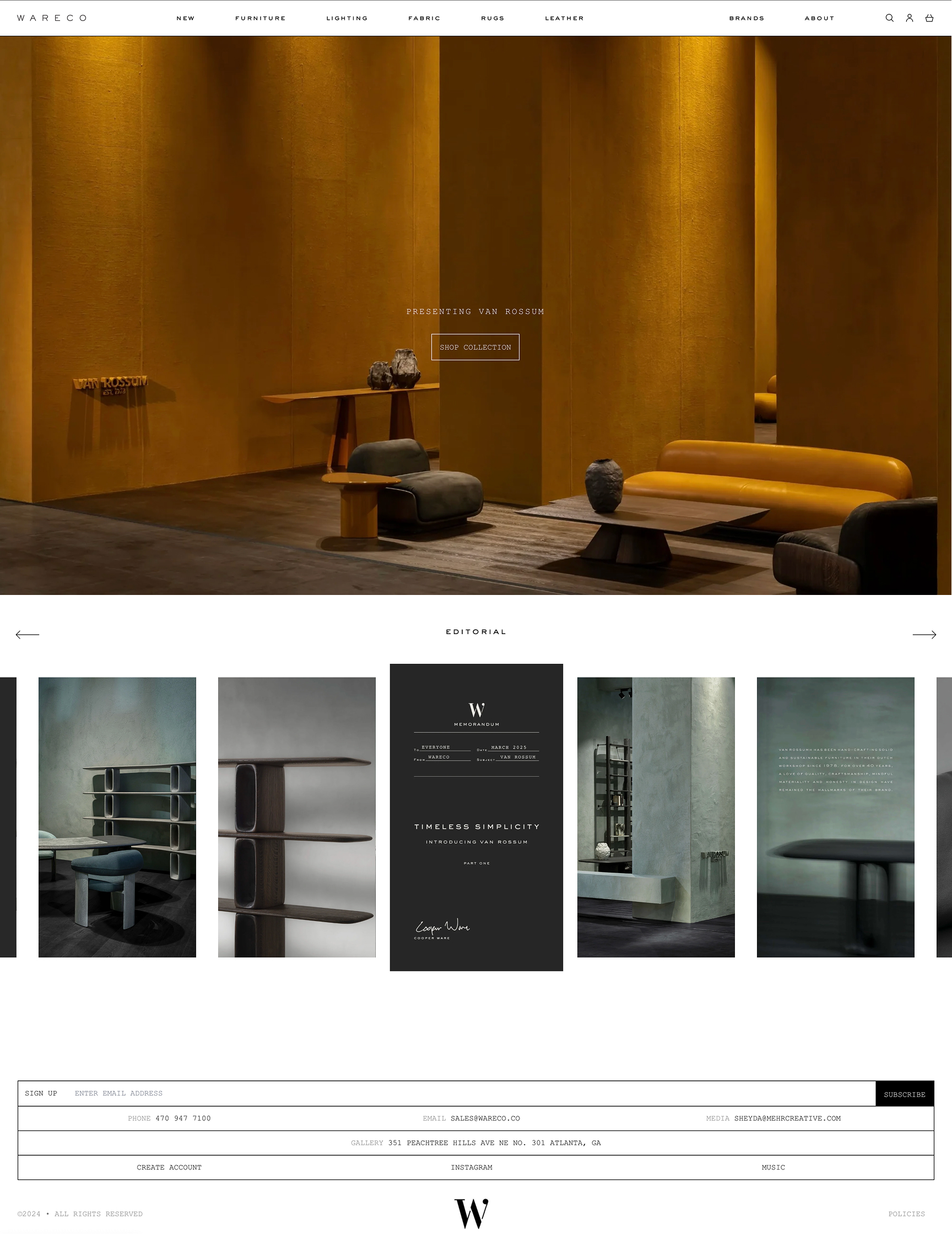 WARECO homepage website design